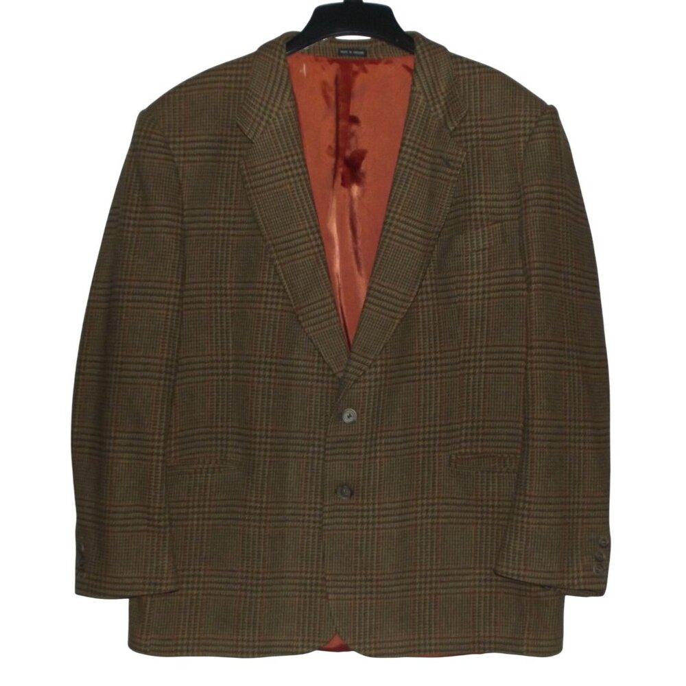 Bridgewater Blazer Mens 46L Brown Wool Tweed 2-Button single breasted jacket